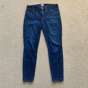 J. Crew Denim 8” Toothpick Skinny Jeans Size 30 Dark Wash Blue Cotton Stretch
